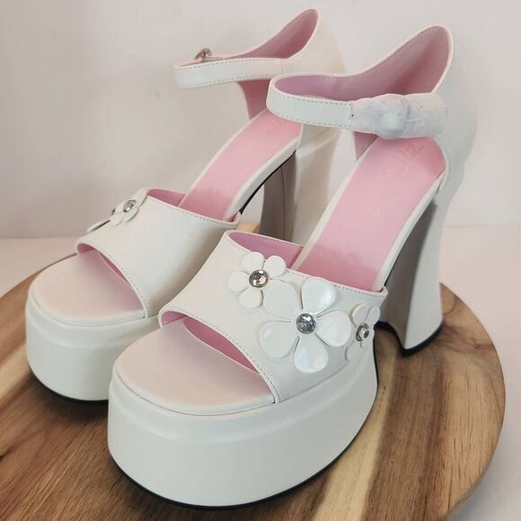 Dolls Kill - Sugar Thrillz Power Play Peep Toe Heels - Women's Size 9 Pistol 2 - Picture 5 of 9